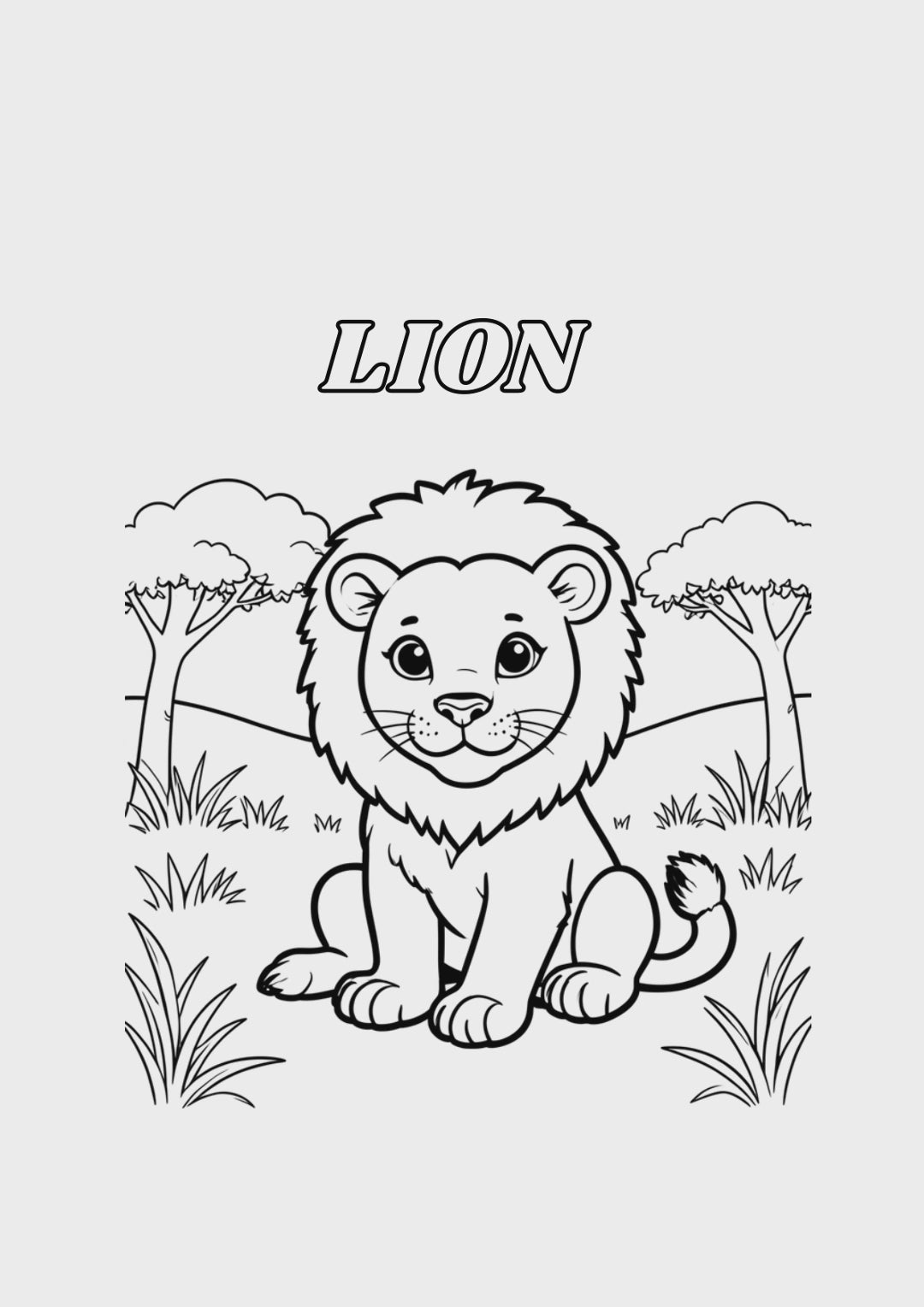 Fun Coloring Book for Kids Ages 4-8 | 25 Cute Animals | Printable PDF | Instant Download